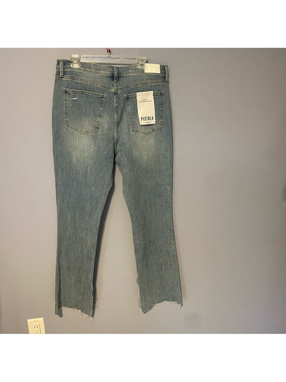 Pistola Colleen High Rise Slim Boot Jeans NWT Light Wash Distressed Sz 34 - Picture 12 of 15